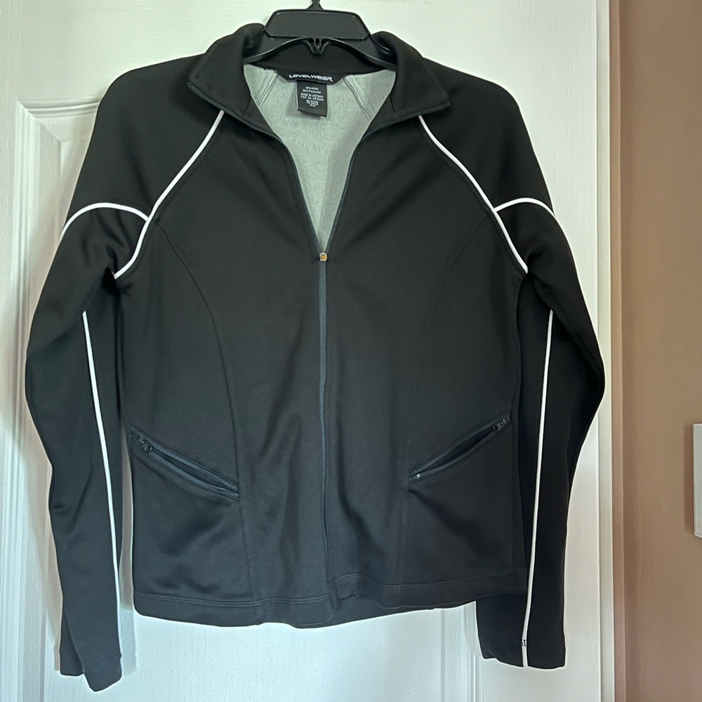 Men's Black Lightweight Jacket with White Accents